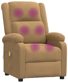 vidaXL Πολυθρόνα Μασάζ Καφέ Βελούδινη