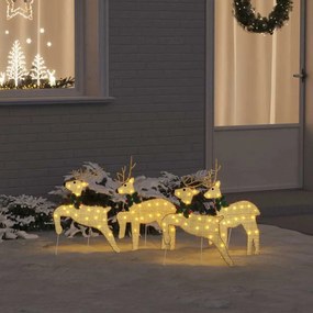 vidaXL LED Ελάφια 4 pcs Χρυσό ύφασμα