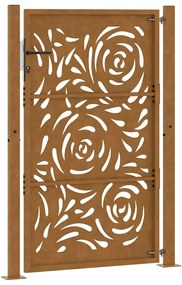 vidaXL Πόρτα Κήπου 100x150 εκ. από Ατσάλι με Σχέδιο Φλόγας για Αντοχή στις Καιρικές Συνθήκες