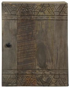 Ντουλάπι Μπάνιου Επιτοίχιο 38x33x48 εκ. από Μασίφ Ξύλο Μάνγκο - Μαύρο