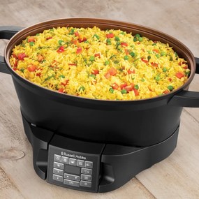 Russell Hobbs Good-to-Go Multicooker 28270-56, 750W, 6.5L, 8 προγράμματα, Χρονοδιακόπτης, Κρύες λαβές, 59% πιο ενεργειακά αποδοτικό, Εύκολο καθάρισμα, Μαύρο