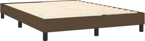 vidaXL Κρεβάτι Boxspring με Στρώμα Σκούρο Καφέ 140x200 εκ Υφασμάτινο