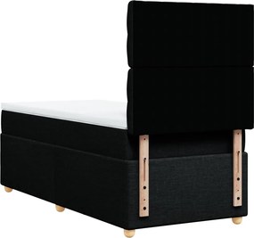 vidaXL Κρεβάτι Boxspring με Στρώμα Μαύρο 100 x 200 εκ. Υφασμάτινο