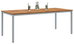 vidaXL Τραπεζάκι Κήπου 200x90x75 εκ. από Μασίφ Ξύλο Ακακίας και Μέταλλο