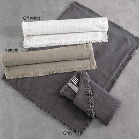 Πετσέτες Φαγητού Merit (Σετ 6τμχ) Grey Ρυθμός 40x40cm 100% Βαμβάκι