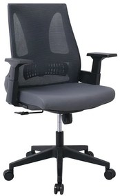 BF8760 Πολυθρόνα Γραφείου, Mesh Γκρι, Ύφασμα Γκρι
