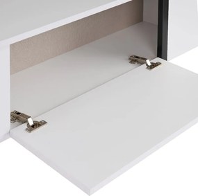 Έπιπλο τηλεόρασης Luxe χρώμα λευκό - μαύρο 180x30x50εκ