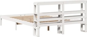 vidaXL Σκελετός Κρεβ. Χωρίς Στρώμα Λευκό 150x200 εκ Μασίφ Πεύκο