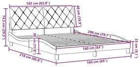 Σκελετός Κρεβατιού Χωρίς Στρώμα Σκ. Καφέ 160x200 εκ. Υφασμάτινο - Καφέ