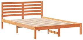 vidaXL Σκελετός Κρεβατιού Καφέ κεριού 140 x 210 cm Μασίφ ξύλο πεύκου