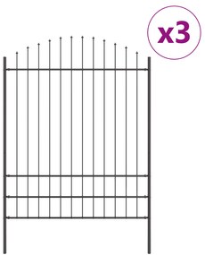 vidaXL Φράχτης κήπου  με καμπύλη κορυφή Γκρι 5.1x2 μ Χάλυβας