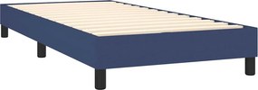 vidaXL Κρεβάτι Boxspring με Στρώμα Μπλε 90x200 εκ.Υφασμάτινο