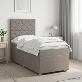 vidaXL Κρεβάτι box spring με στρώμα Taupe 90 x 190 cm Ύφασμα
