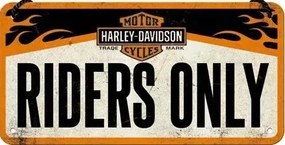 Μεταλλική πινακίδα Harley-Davidson - Riders Only, (20 x 10 cm)
