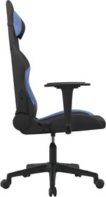 vidaXL Καρέκλα Gaming Μαύρη και Μπλε Υφασμάτινη