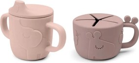 Σετ εκπαιδευτικό/snack ποτηράκι Done By Deer Deer friends Blue 2τμχ