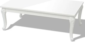 vidaXL Τραπεζάκι Σαλονιού Γυαλιστερό Λευκό 115 x 65 x 42 εκ.
