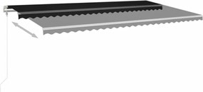 vidaXL Τέντα Συρόμενη Αυτόματη Ανθρακί 600 x 350 εκ.