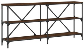 vidaXL Τραπέζι Κονσόλα Καφέ Δρυς 160x30x75 εκ. Επεξ. Ξύλο/Σίδηρος