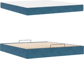 vidaXL Σκελετός κρεβατιού με στρώμα 2 pcs Μπλε Βελούδο
