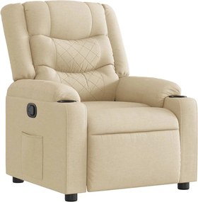 vidaXL Πολυθρόνα Ανακλινόμενη Κρεμ Υφασμάτινη
