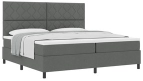 vidaXL Κρεβάτι Box Spring με Στρώμα Σκούρο Γκρι 200x200 εκ Ύφασμα