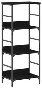 vidaXL Βιβλιοθήκη Μαύρη Βελανιδιά 50x33x117,5 εκ. Επεξεργασμένο ξύλο και Χάλυβας