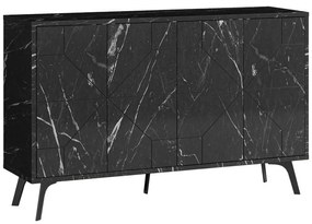 Μπουφές Ursula pakoworld μαύρο μαρμάρου 123x35x77.5εκ