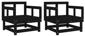 vidaXL Καρέκλες Κήπου 2 τεμ. Μαύρες από Μασίφ Ξύλο Πεύκου
