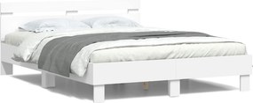 vidaXL Σκελετός Κρεβατιού Λευκό 152 x 203 cm Επεξεργασμένο Ξύλο