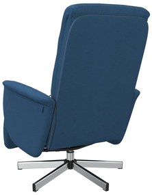 vidaXL Πολυθρόνα Μασάζ Ανακλινόμενη με Υποπόδιο Μπλε Υφασμάτινη