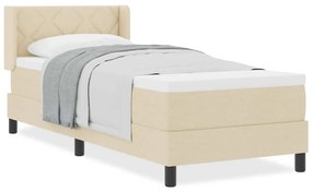 vidaXL Κρεβάτι box spring με στρώμα με στρώμα Κρεμ 80 x 200 cm