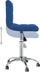 vidaXL Καρέκλα Γραφείου Περιστρεφόμενη Μπλε Υφασμάτινη