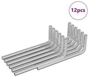 vidaXL Εξαγωνικό Κλειδί 12 pcs Ασημί 32 x 86 χιλ. Ατσάλι