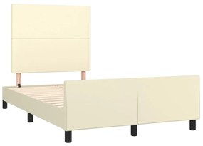 vidaXL Πλαίσιο Κρεβατιού με Κεφαλάρι Κρεμ 120x200 εκ. Συνθετικό Δέρμα