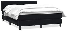 vidaXL Κρεβάτι Boxspring με Στρώμα Μαύρο 1140x210 εκ. Βελούδινο