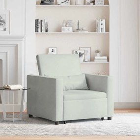 vidaXL 3-σε-1 Καναπές Κρεβάτι Convertible Ανοιχτό Γκρι Βελούδο