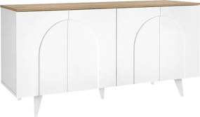 Μπουφές Bono Megapap χρώμα λευκό - sepet oak 150x45x74,6εκ.