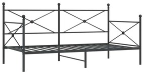 vidaXL Κρεβάτι ημέρας χωρίς στρώμα Μαύρο 100x200 cm Ατσάλι