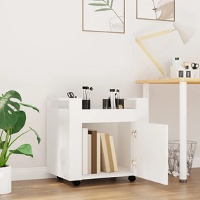vidaXL Τρόλεϊ Γραφείου Λευκό 60x45x60 εκ. από Επεξεργασμένο Ξύλο