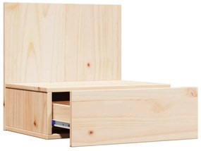 vidaXL Κομοδίνο με συρτάρι Καφέ 42 x 32.5 x 40 εκ Μασίφ ξύλο πεύκου