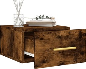 vidaXL Κομοδίνα Επιτοίχια 2 τεμ. Καπνιστή Δρυς 35x35x20 εκ.