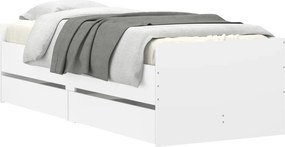 vidaXL Πλαίσιο Κρεβατιού με Συρτάρια Χωρίς Στρώμα Λευκό 90x190 εκ.