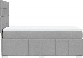 vidaXL Κρεβάτι Boxspring με Στρώμα Ανοιχτό Γκρι 100x200 εκ. Υφασμάτινο