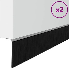 vidaXL Σφραγίδες πόρτας με βούρτσες που προσαρτώνται 2 pcs Ασημί