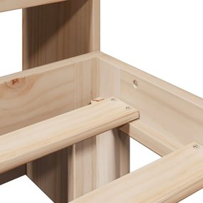 Κρεβάτι Βιβλιοθήκη Χωρίς Στρώμα 90x200 εκ Μασίφ Ξύλο Πεύκου 3322556