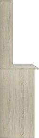 vidaXL Γραφείο με Ράφια Sonoma Δρυς 110x45x157 εκ. από Μοριοσανίδα