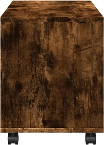 vidaXL Ντουλάπι Με Ροδάκια Καπνιστή Δρυς 72x33x42,5 εκ. Επεξ. Ξύλο