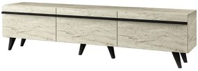 Έπιπλο Τηλεόρασης Amsterdam Style 382NRC1152 180x35x42cm Travertine Beige-Black