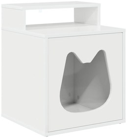 vidaXL Σπίτι Γάτας Λαμπερό Λευκό 42,5 x 40 x 53,5 εκ